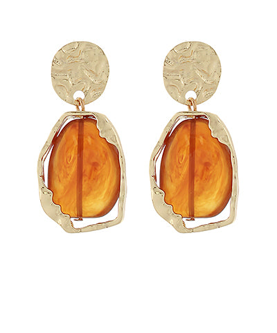 Oval Stone Earrings