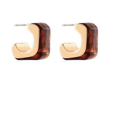 Angled Marble Resin Hoops