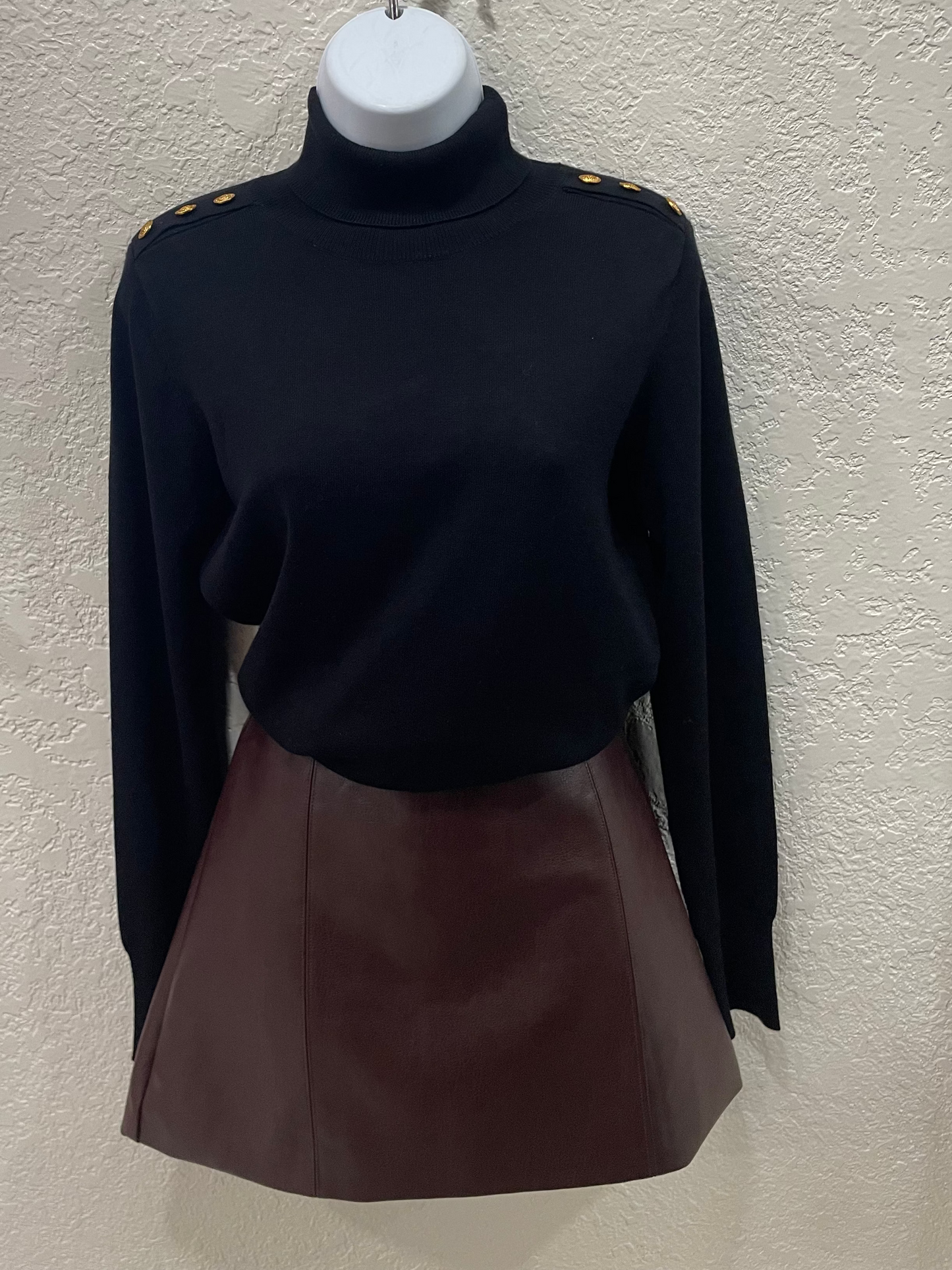 Turtle Neck with Button Top