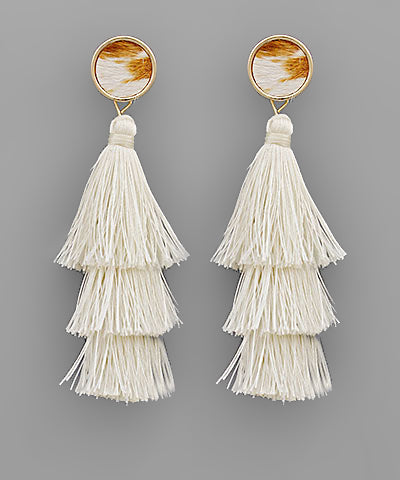 Tassel Cowhide Earrings
