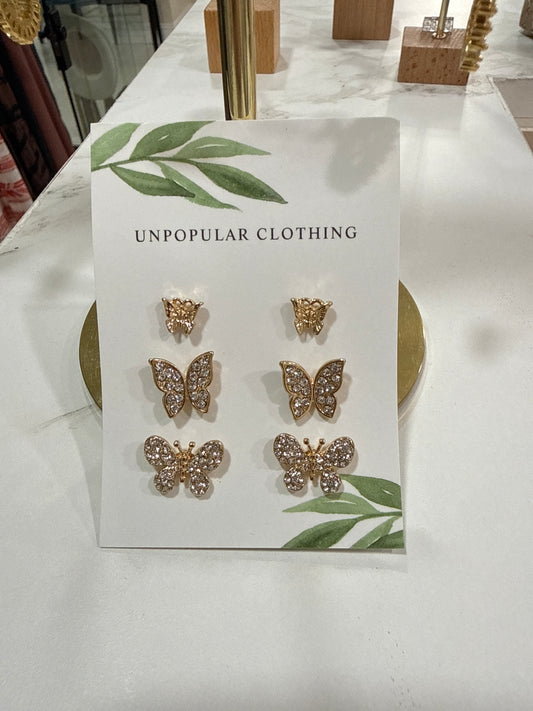 Butterfly Trio Studs