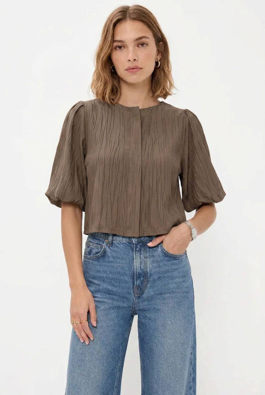 Puff Sleeve Button Up Blouse