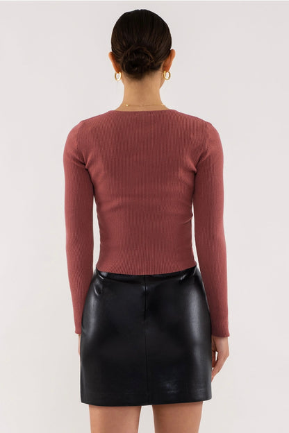 Rib Knit Long Sleeve Top