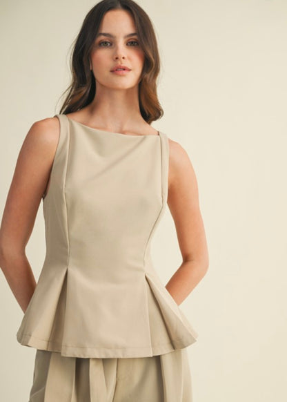 Boat Neck Sleeveless Top