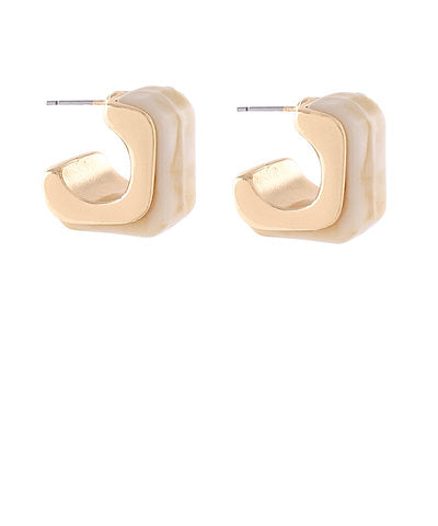Angled Marble Resin Hoops