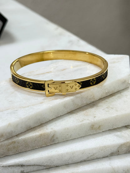 Buckle Flower Bangle Bracelet
