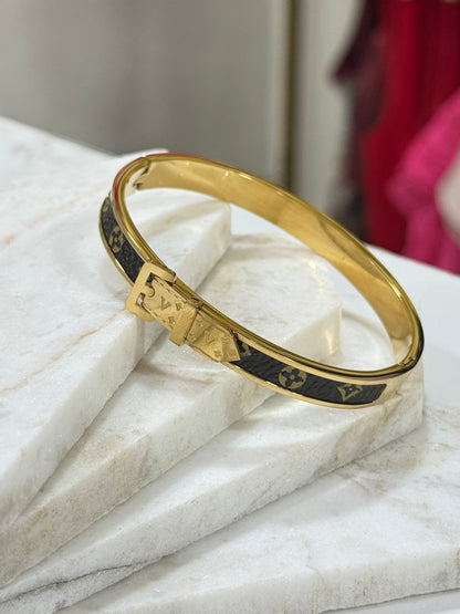 Buckle Flower Bangle Bracelet