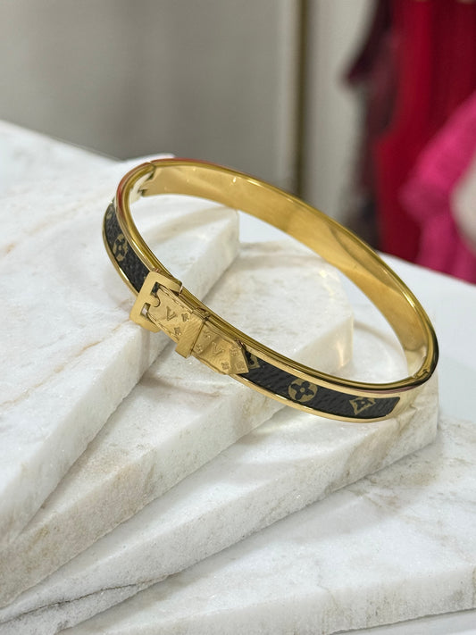 Buckle Flower Bangle Bracelet