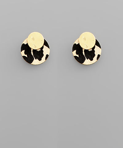 Cow Print Studs