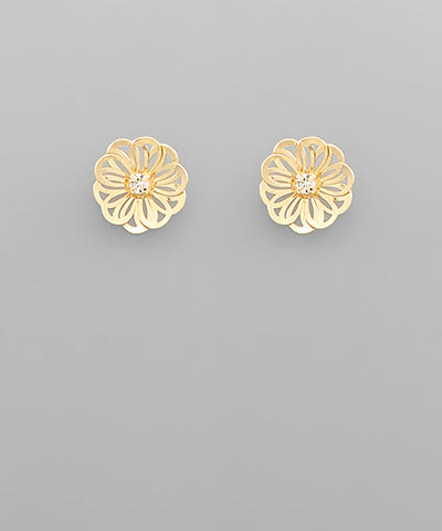 Brass Flower Studs