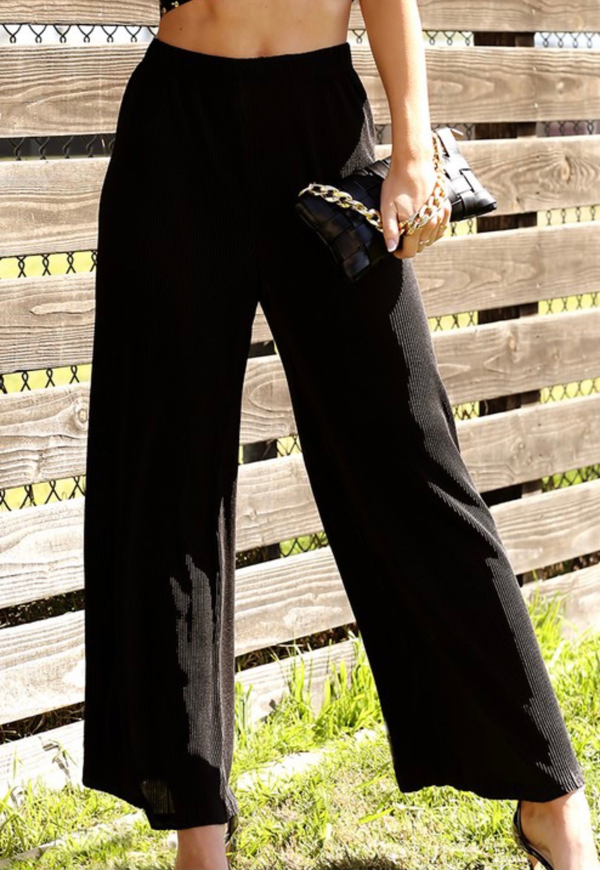 Crinkled Palazzo Pants